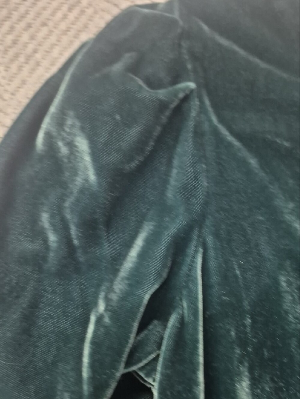 NWT LOFT Velvet V-Neck Puff Long Sleeve Tunic Mini Shift Dress Teal Women's XS - Picture 7 of 10